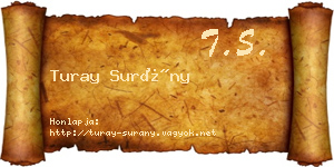 Turay Surány névjegykártya